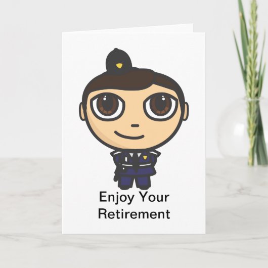 Cartoon Character Policeman Retirement Card Karte (Vorderseite)