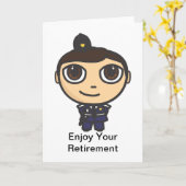 Cartoon Character Policeman Retirement Card Karte (Gelbe Blume)
