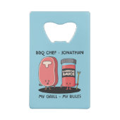 Cartoon Characters Steak & Sauce Custom GRILLEN Ko Geldbeutel Flaschenöffner (Rückseite)