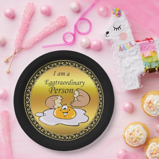 Cartoon-Charakter-Eier mit großem Lächeln Pappteller (Party)