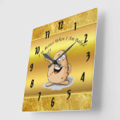 Cartoon-Charakter Kartoffel mit großen Augen 2 Quadratische Wanduhr (Winkel)