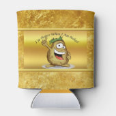 Cartoon-Charakterkartoffel mit grünem Haar Dosenkühler (Rückseite)