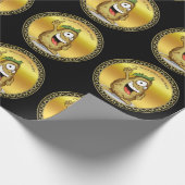 Cartoon-Charakterkartoffel mit grünem Haar Geschenkpapier (Ecke)