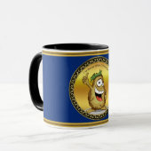 Cartoon-Charakterkartoffel mit grünem Haar Tasse (Vorderseite Links)