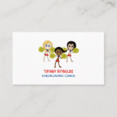 Cartoon Cheerleader Design, Chefcoach Visitenkarte (Vorderseite)