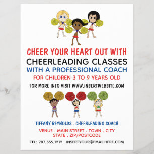 Cartoon Cheerleader Design, Chefklasse Flyer