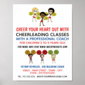 Cartoon Cheerleader Design, Chefklasse Poster (Vorne)