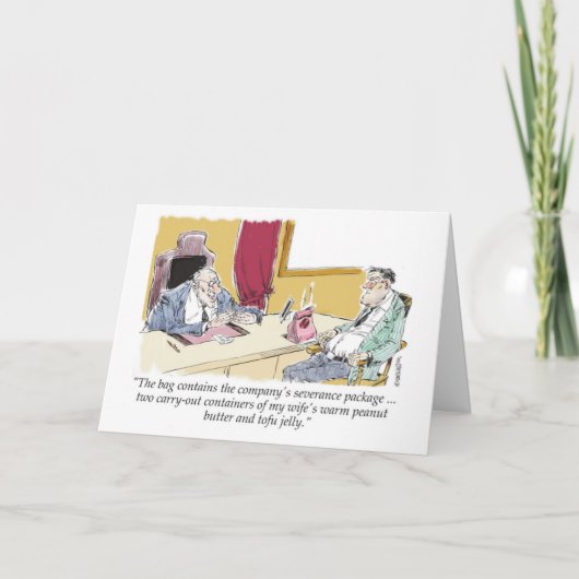 Cartoon-Chef, der Abfindungspakete für Mist anbiet Karte (Vorderseite)