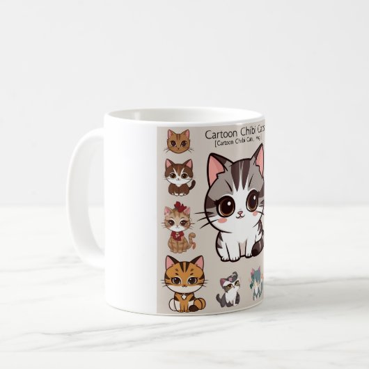 Cartoon Chibi Cats Tasse (Vorderseite Links)