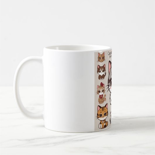 Cartoon Chibi Cats Tasse (Links)