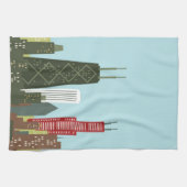 Cartoon Chicago Geschirrtuch (Horizontal)