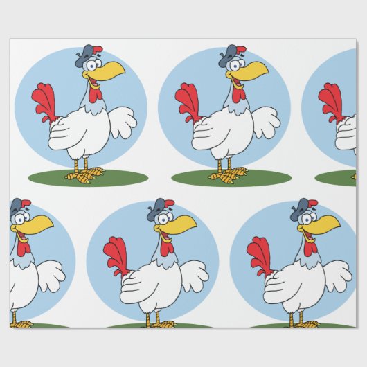 Cartoon Chicken Geschenkpapier (Flach)