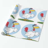 Cartoon Chicken Geschenkpapier (Ungerollt)