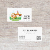 Cartoon Chicken Hen Egg QRCode Business Card Visitenkarte