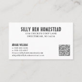 Cartoon Chicken Hen Egg QRCode Business Card Visitenkarte (Rückseite)
