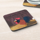 Cartoon Chicken Hen House Untersetzer (Linke Seite)