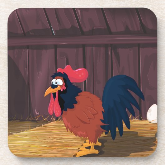 Cartoon Chicken Hen House Untersetzer (Vorderseite)