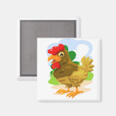 Cartoon Chicken Magnet (Vorderseite/Rückseite)