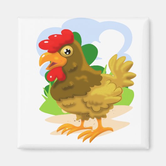 Cartoon Chicken Magnet (Vorne)