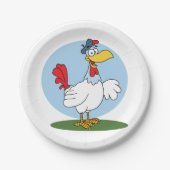 Cartoon Chicken Pappteller (Vorderseite)