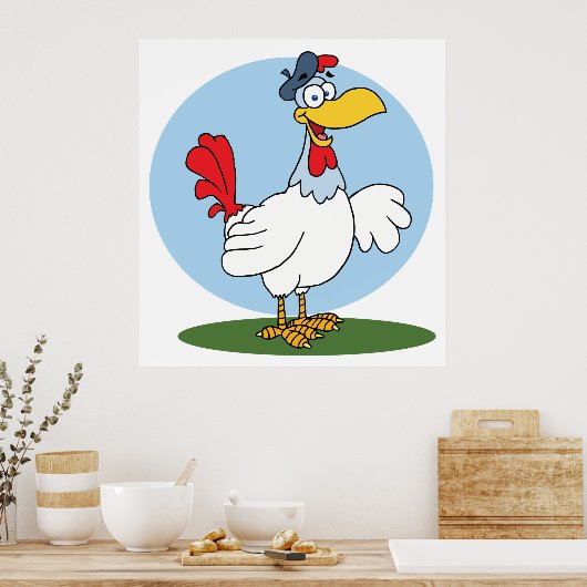 Cartoon Chicken Poster (Küche)