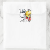 Cartoon Chicken Rooster Quadratischer Aufkleber (Tasche)