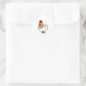 Cartoon Chicken Runder Aufkleber (Tasche)