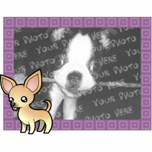 Cartoon Chihuahua Foto Rahmen (glatter Mantel) Fotoskulptur Magnet