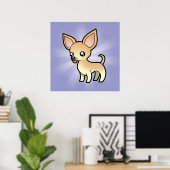 Cartoon Chihuahua (glatter Mantel) Poster (Heimbüro)
