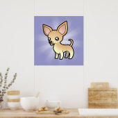 Cartoon Chihuahua (glatter Mantel) Poster (Küche)