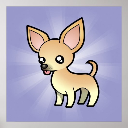 Cartoon Chihuahua (glatter Mantel) Poster (Vorne)