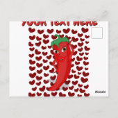 Cartoon-Chili-Pepper mit benutzerdefiniertem Text Postkarte (Rückseite)