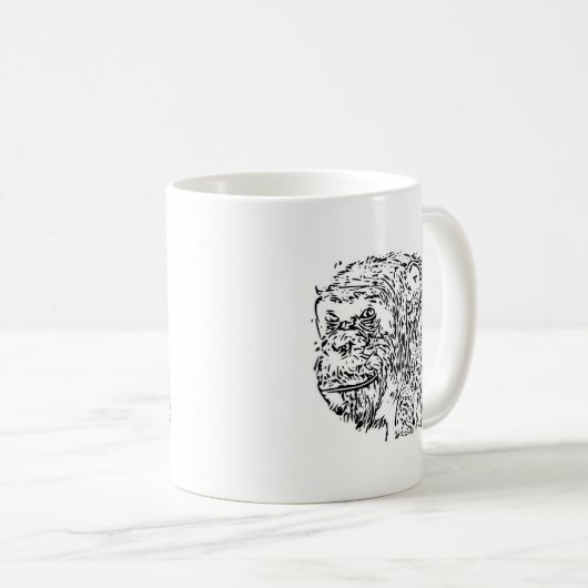 Cartoon Chimpanzee Kaffeetasse (VorderseiteRechts)