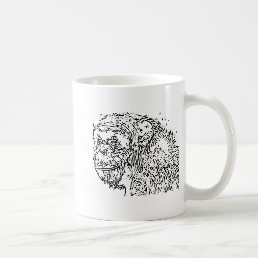 Cartoon Chimpanzee Kaffeetasse (Rechts)