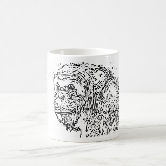 Cartoon Chimpanzee Kaffeetasse (Mittel)