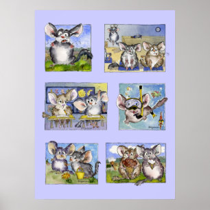 Cartoon Chinchillas Niedlich, kundenspezifische Po Poster