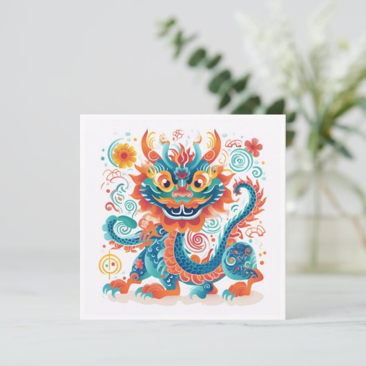 Cartoon Chinesischer Drache (Stehend Vorderseite)