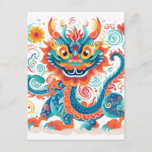Cartoon Chinesischer Drache Postkarte