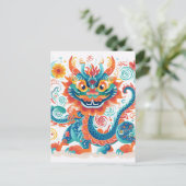 Cartoon Chinesischer Drache Postkarte (Stehend Vorderseite)
