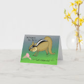 Cartoon Chipmunk Geburtstags-Grüße-Karte Karte (Gelbe Blume)