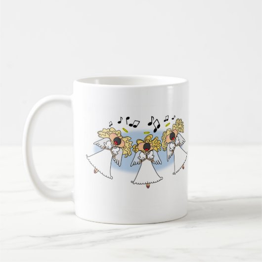 Cartoon Choir of Angels Kaffee Tasse (Links)
