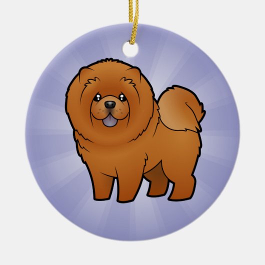 Cartoon-Chow-Chow Chow-Chow Keramikornament (Vorne)