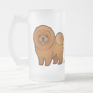 Cartoon-Chow-Chow Chow-Chow Mattglas Bierglas