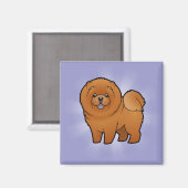 Cartoon Chow Chow Chow Magnet (Vorderseite/Rückseite)
