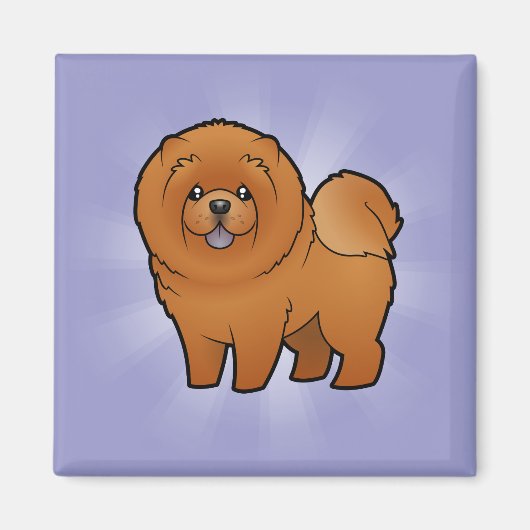 Cartoon Chow Chow Chow Magnet (Vorne)
