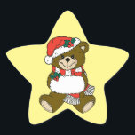 Cartoon Christmas Animal Teddy Bären Art Stern-Aufkleber<br><div class="desc">Cartoon Weihnachten Tierteddybär Klassischer Sternensticker</div>