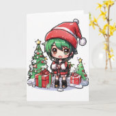 cartoon christmas card karte (Gelbe Blume)