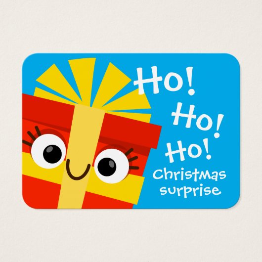Cartoon Christmas Gift Card for Kids – Surprise (Vorderseite)