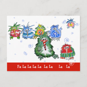 Cartoon Christmas Kiwi Birds Funny Postcard Feiertagspostkarte