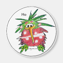 Cartoon Christmas Kiwi Magnet